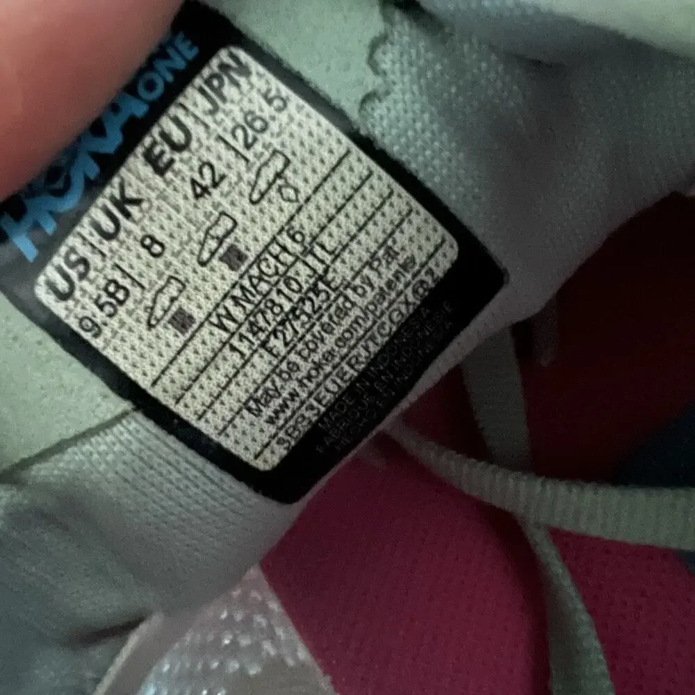 Hoka One One Mach 6 Womens 9.5 Jadeite Blue Cushioned Running Sneakers Shoes